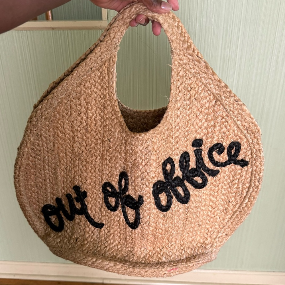 Shiraleah Out Of Office Jute Tote Bag View 2
